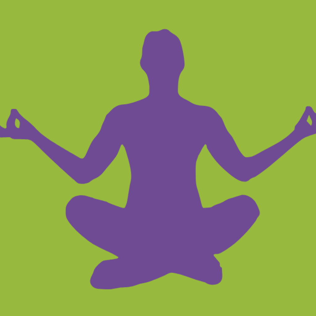 Person sitting cross legged in a yoga pose